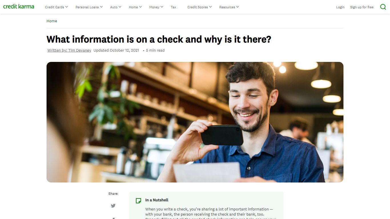 Check Information: What’s on Checks and Why | Credit Karma